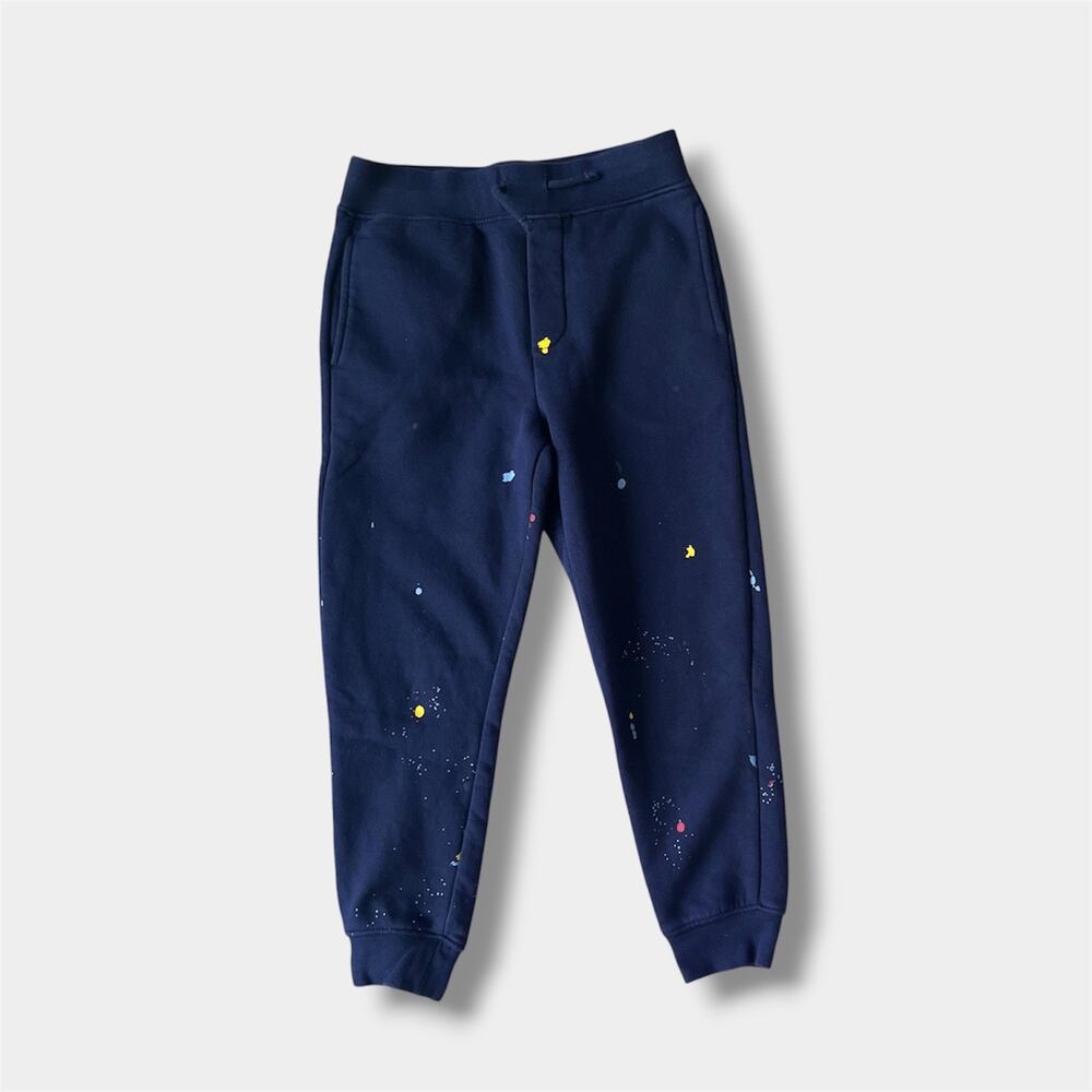Polo Ralph Lauren Logo Fleece Jogger Pant Navy Paint Splatter 6